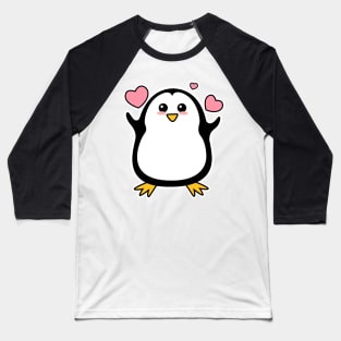 Cute Penguin Cartoon Baseball T-Shirt